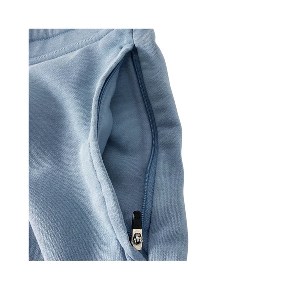 Eubi Avocado Patch Lounge Sweat Shorts Blue Size Small Cotton Zip Pockets - Picture 6 of 9